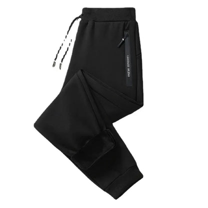 Autumn Winter Men's Loose-fit Casual Straight-leg Pants Fleece-lined Thickened Bunded Feet Sweatpants Trendy Male Style.