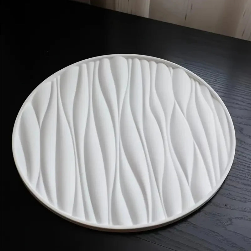 Large Round Tray Silicone Mold Oval Cement Plaster Tray Molds Epoxy Resin Jewelry Display Tray Mould DIY Home Decoration Making.