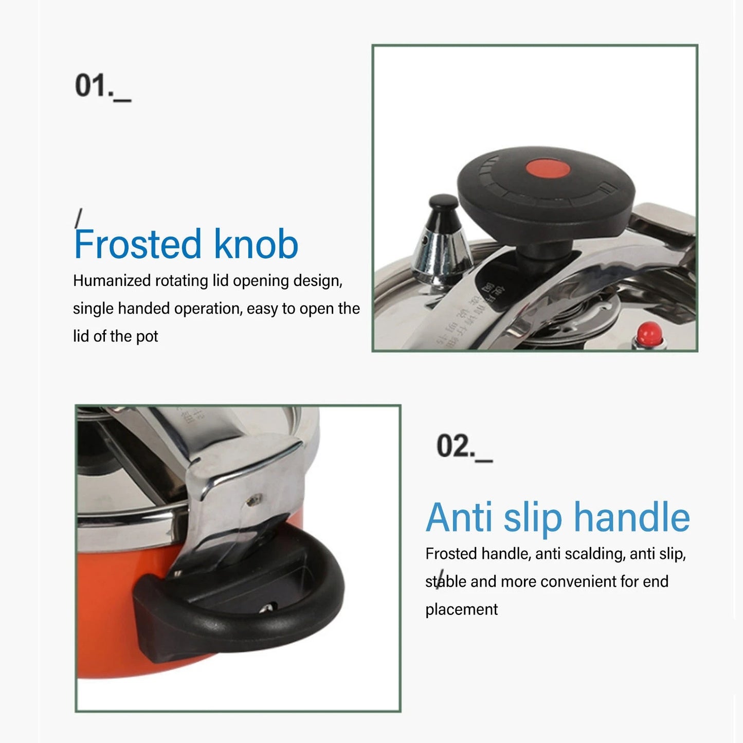 2L 2 Liter Stainless Steel Double Bottom Mini Pressure Cooker Canner For Gas Stoves Induction Stove Kitchenware Kitchen Supplies.