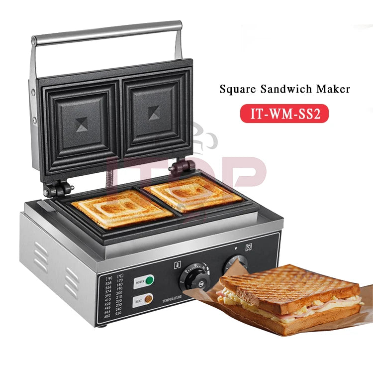 ITOP Commercial Electric Waffle Machine Sandwich Plum Crisp Donut Maker Food Shaper French Waffle Maker Non-stick Coating.