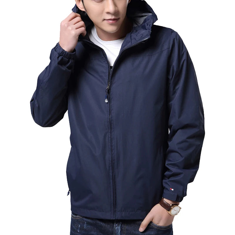 MANTLCONX New Waterproof Men's Jacket Coat Outdoor Hooded Men's Spring Jacket Windbreak Autumn Male Coat Fashion Clothing Brand.