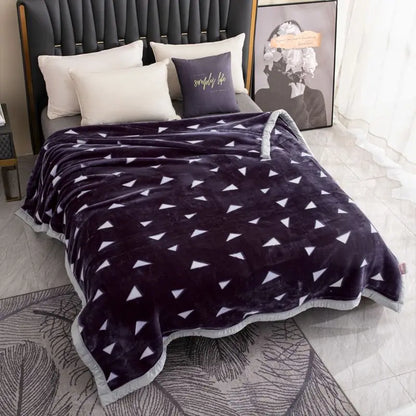 150x200cm Raschel Blanket Thick Double-layer Soft Plush Quilt Double Sided Velvet Winter Dormitory Office Sofa Warm Bed Sheet
