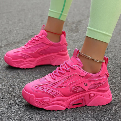 Women Sneakers New Fashion Mesh Breathable Tennis Girl Platform Shoes for Women Outdoor Comfortable Lightweight Sneakers Women.