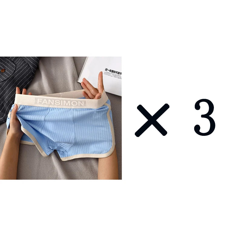 3 Pcs/Lot Men's Sexy Striped Panties Boxer Shorts Underwear Male Boxers Homme U Convex Shorts Lingerie Underpants.