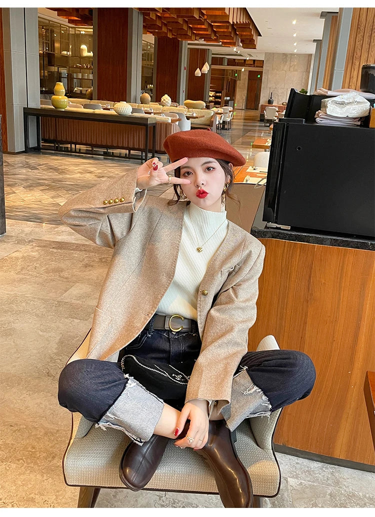 Langarm Beiläufige Dünne Pullover Mode Taste Grundlegende Gestrickte Tops Frauen Rollkragenpullover Koreanische Mode Einfache Chic Kleidung