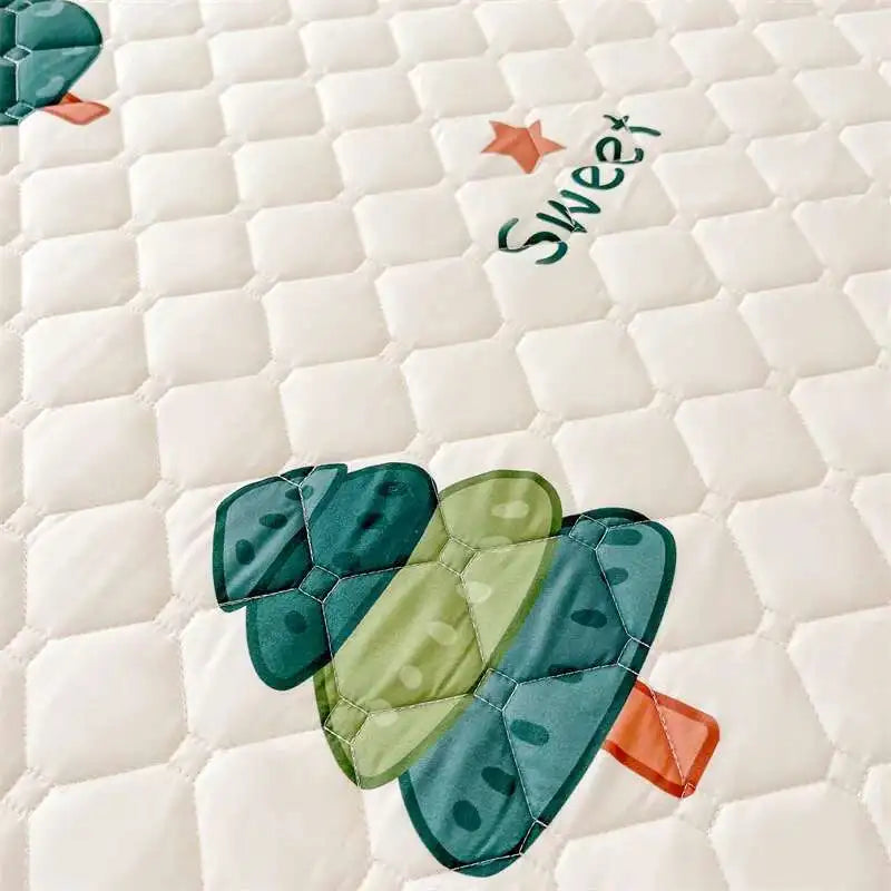 Quilted Mattress Cover 150x200cm - Thick Skin-Friendly Fitted Sheet, 매트리스커버 Breathable Bed Covers (Pillowcase Sold Separately).