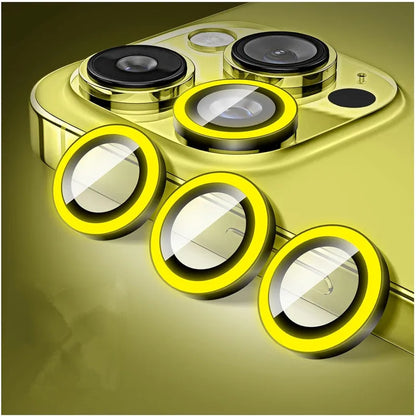 Night Light Luminous Metal Glass Camera Lens Protector for IPhone 16 15 14 1311 Pro Max Plus 12 Mini 16Pro Ring Lens Film Cover