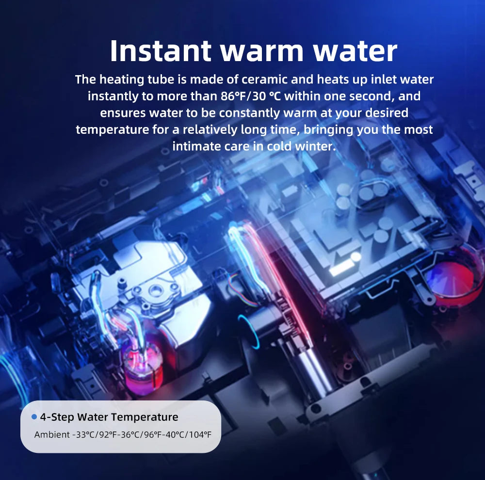 Intelligenter Bidet-Toilettensitz für Badezimmer, beheizter Sitz, langsames Schließen, warmer Trockner, hinten vorne, waschbar, warmes Wasser, Fernbedienung, Nachtlicht