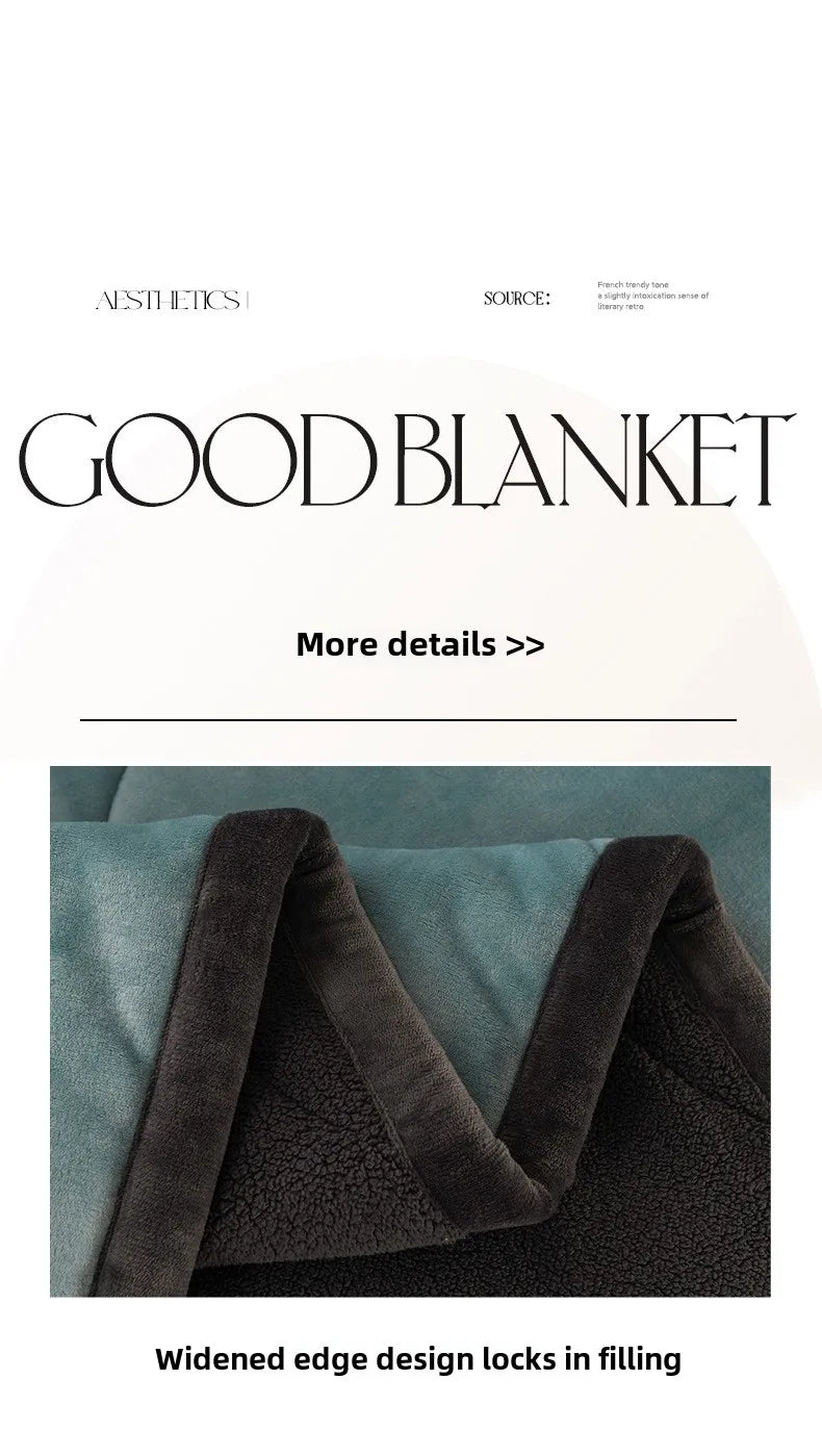 Milk Fleece Autumn Winter Warm Weighted Blankets for Beds European Thickened Beibei Velvet Throw Blanket Warmth Quilt Comforter