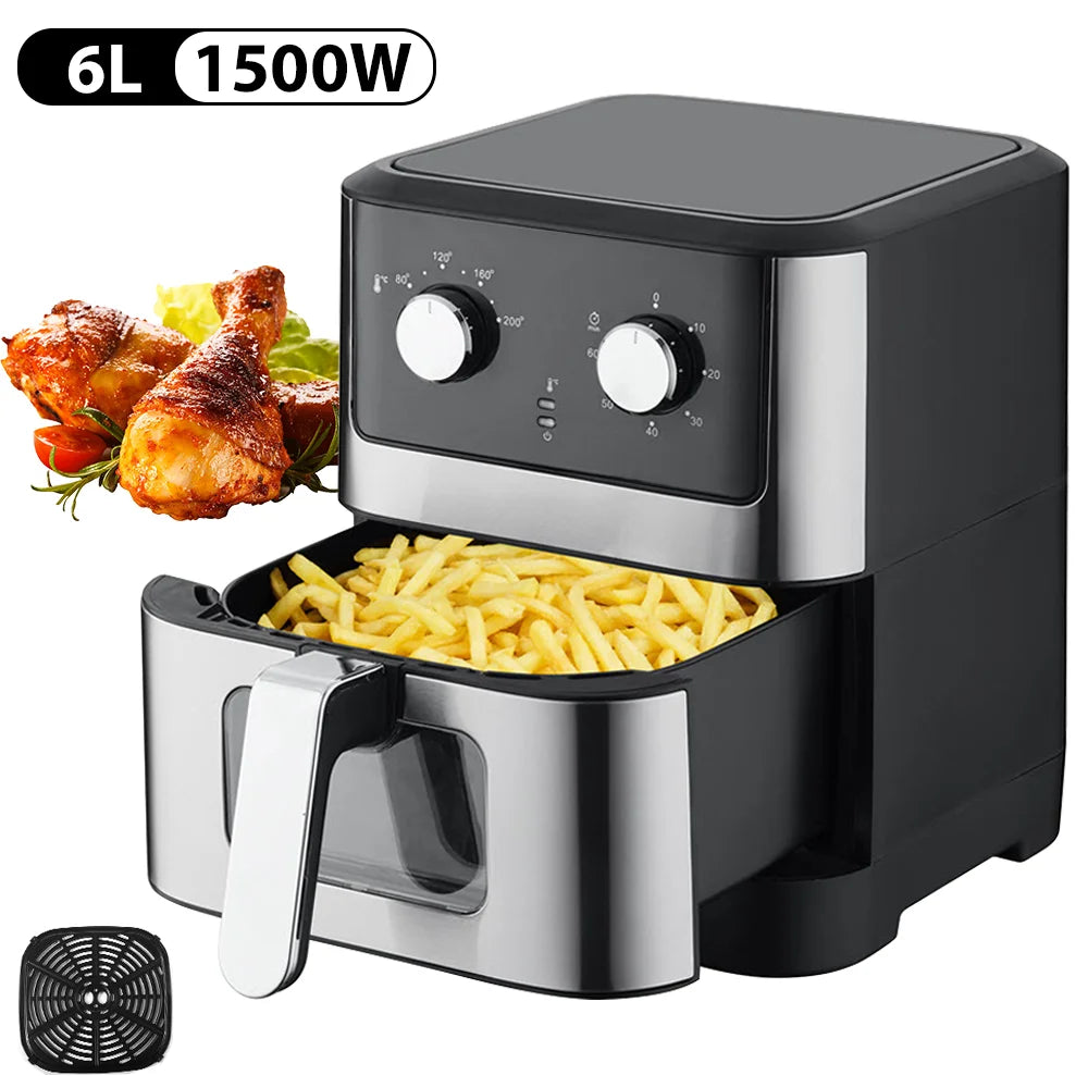 4/5/6/7/10/12L Electric Air Fryers Oil-free Automatic Household Kitchen 360°Baking Convection Oven Deep Fryer without Oil.