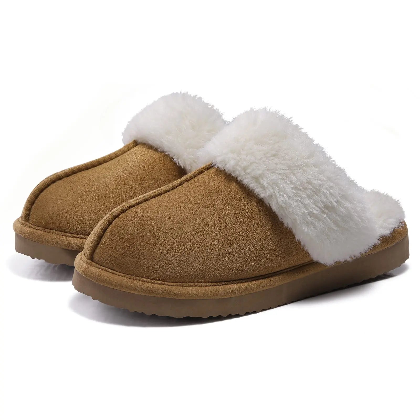 New Winter Fuzzy Women Slippers Indoor Soft House Shoes Fashion Brand Fluffy Suede Women Shoes Outdoor Antiskid Flat Slippers.