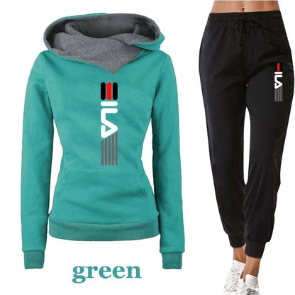 Frühling Und Herbst Frauen Hoodie Trainingsanzug 2-teiliges Set Sweatshirt Set Casual Tops Sport Lange Hosen Weibliche Plus Größe Vetement