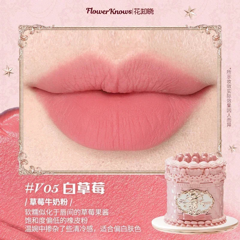 Flower Knows Butterfly Cloud Collar Collection Cosmetics Water Non Stick Cup Lipstick Lght Film-forming Solid Lip Gloss Makeup