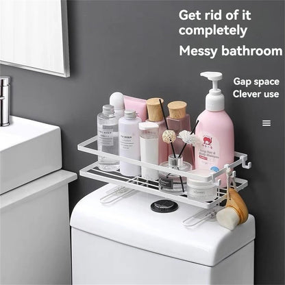 1 Stück Badezimmer-Einzel- und Doppelschicht-Toilettenpapierregal, multifunktionales Badezimmer-Lagerregal ohne Bohren, Badezimmerregal