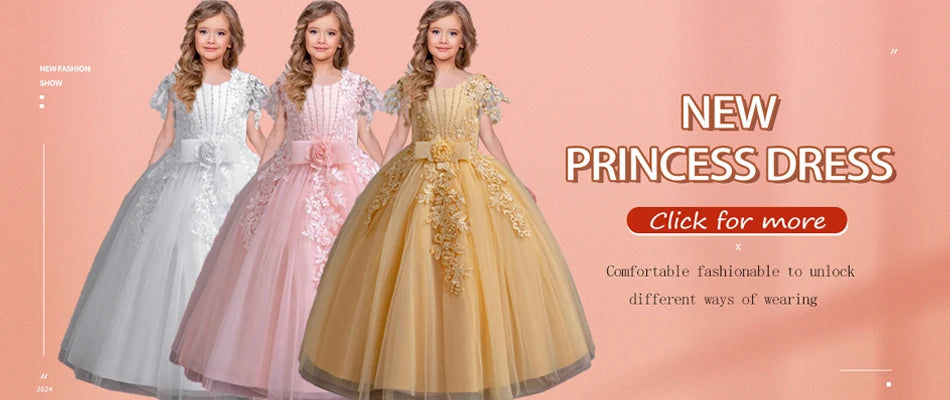 Neue wunderschöne Mädchen Party kleid Eröffnungs feier Kleidung Halloween Performance Tanz Prinzessin Rock 4-12t Weihnachts kleid
