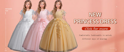 Neue wunderschöne Mädchen Party kleid Eröffnungs feier Kleidung Halloween Performance Tanz Prinzessin Rock 4-12t Weihnachts kleid