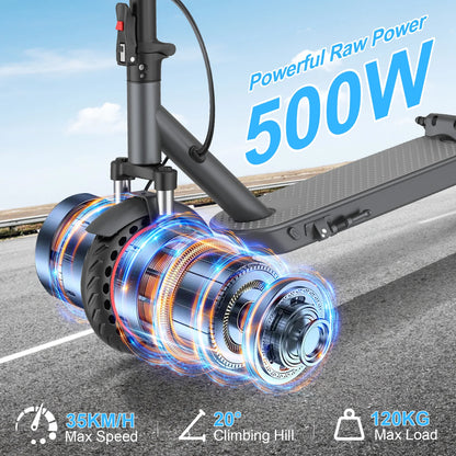 ATSANT LP10 Electric Scooter 500W Powerful Motor 42V10.5Ah 35KM/H 35KM Long Range 10Inch Tyre with APP Shock Absorbing EScooter.