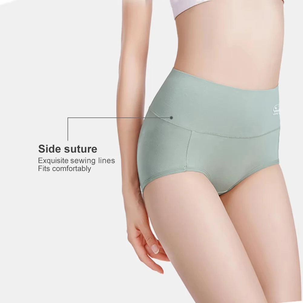5 Pack Women's Cotton High Waisted Underwear - Tummy Control & Butt Lift, Graphene Antibacterial, Breathable Comfort, No Ride Up.