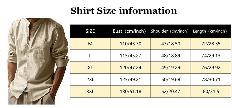 Long Sleeve Shirt Sets Mens Casual Linen 2Pcs Suit Lightweight Long Sleeve Shirt Loose Drawstring Trousers Casual Streetwear Set.