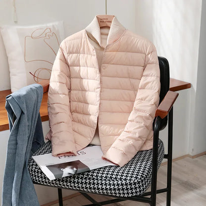 Neuheiten frauen Weiße Ente Unten Liner Puffer Jacke 2023 Herbst Winter Weibliche Warm Halten Koreanische Büro Dame Unten Mantel.