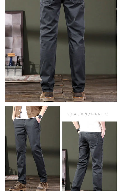 Seven-Color Stretch Jean Men's Trendy Wild Simple 97% Cotton High-End Slim-Fitting Small Straight Casual Men's Clothing Trousers