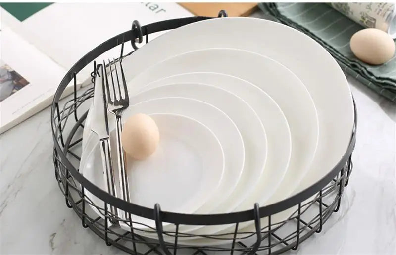 8 inch, plain white bone china vintage round deep plates, white ceramic tray, japanese style, dinner serving plate.