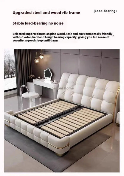 Ästhetisches, luxuriöses, einzigartiges Bett, Queen-Size-Bett, elastisches Schlafzimmer, Doppelbett, Schlafen, 180 x 200 cm, Camas De Matrimonio Dormitorio, Heimdekoration