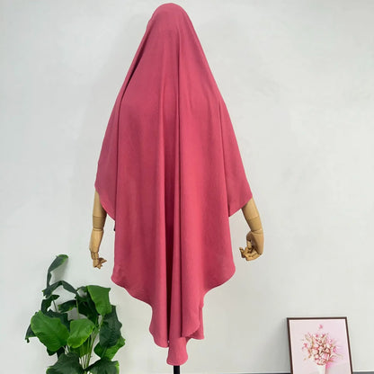 2025 Summer Muslim Women's Hijabs Traditional Soft Plain Scarf Khimar One Layer Stretch Soft Split Traditional Zip Chador