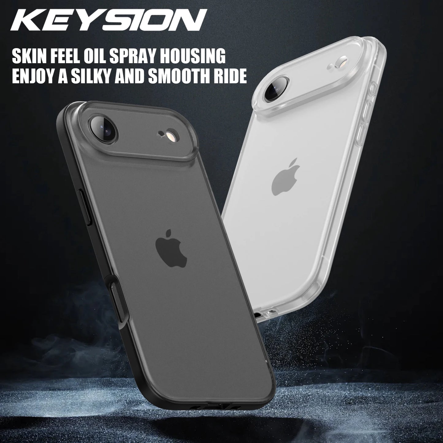KEYSION Transparent Matte Case for iPhone 17 Air Translucent Soft Silicone+PC Shockproof Phone Back Cover for iPhone 17 Air 2025.