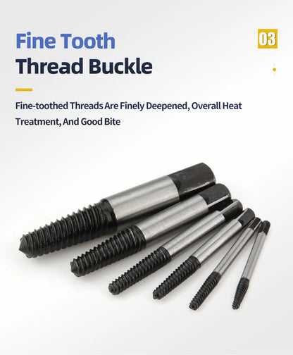 5-teiliges Schraubenausdreher-Zentrierbohrer-Set zum Entfernen gebrochener Schrauben, Zentrierbohrer-Set aus Kohlenstoffstahl, Werkzeuge zum Entfernen beschädigter Schrauben, Führungsset