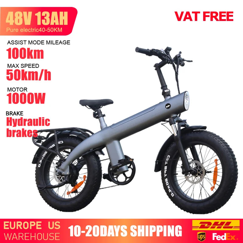 HUANCI Q3 Mountain Electric bicycle 2000W 60KM/H removable battery electric bike 48V 20AH Ebike 20Inch fat tire Off-Road e bike
