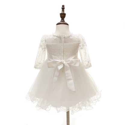 Baby Taufe Weißes Kleid Säuglingskleid Kleid Mädchen Party Geburtstag Hochzeit Prinzessin Kleid Für Kinder Erstkommunion Leistung 0-24M