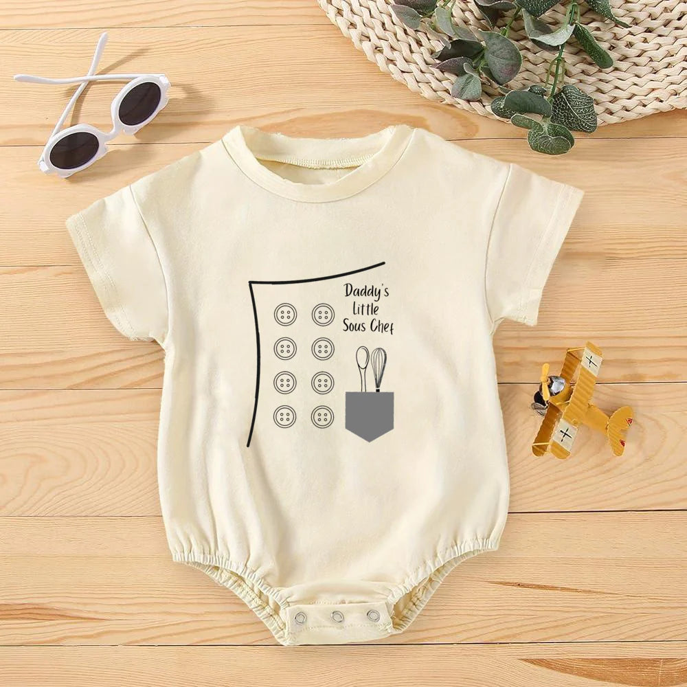 Sous Chef Baby Bodysuit lustige Blase Stram pler Baby Shirt Baby party Geschenk Papas Sous Chef Kleinkind Outfits.