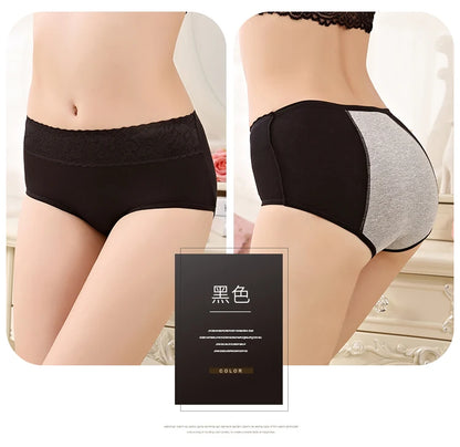 Menstrual Panties Briefs CottonLeakproof Waterproof For Women Short One-piecesmenstrual Middle-WaiWomanfancyUnderwearSize xl xxl.