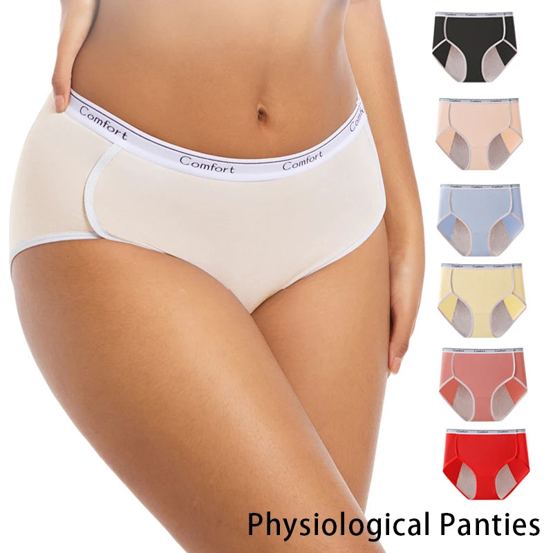 1pcs Girl Menstrual Panties Women's Physiological Briefs Ladies Period Leak Proof Panty High Waist Cotton Underwear.