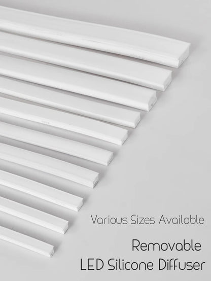 1M-10M Rimless LED Neon Rope Lamp Silicone Tube Diffuser Channel For WS2811 WS2812B Recessed Outdoor Ribbon Flexible Strip Light.