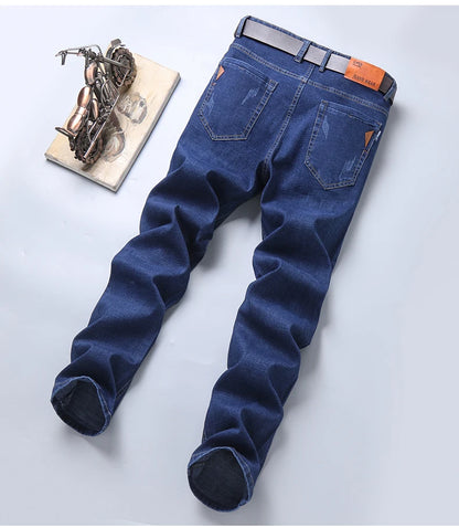 2025 frühling männer Jeans Hohe Qualität Klassischen Stil Business-Mode Schwarz Blau Slim-fit Denim Hosen Männliche Marke casual Hosen.