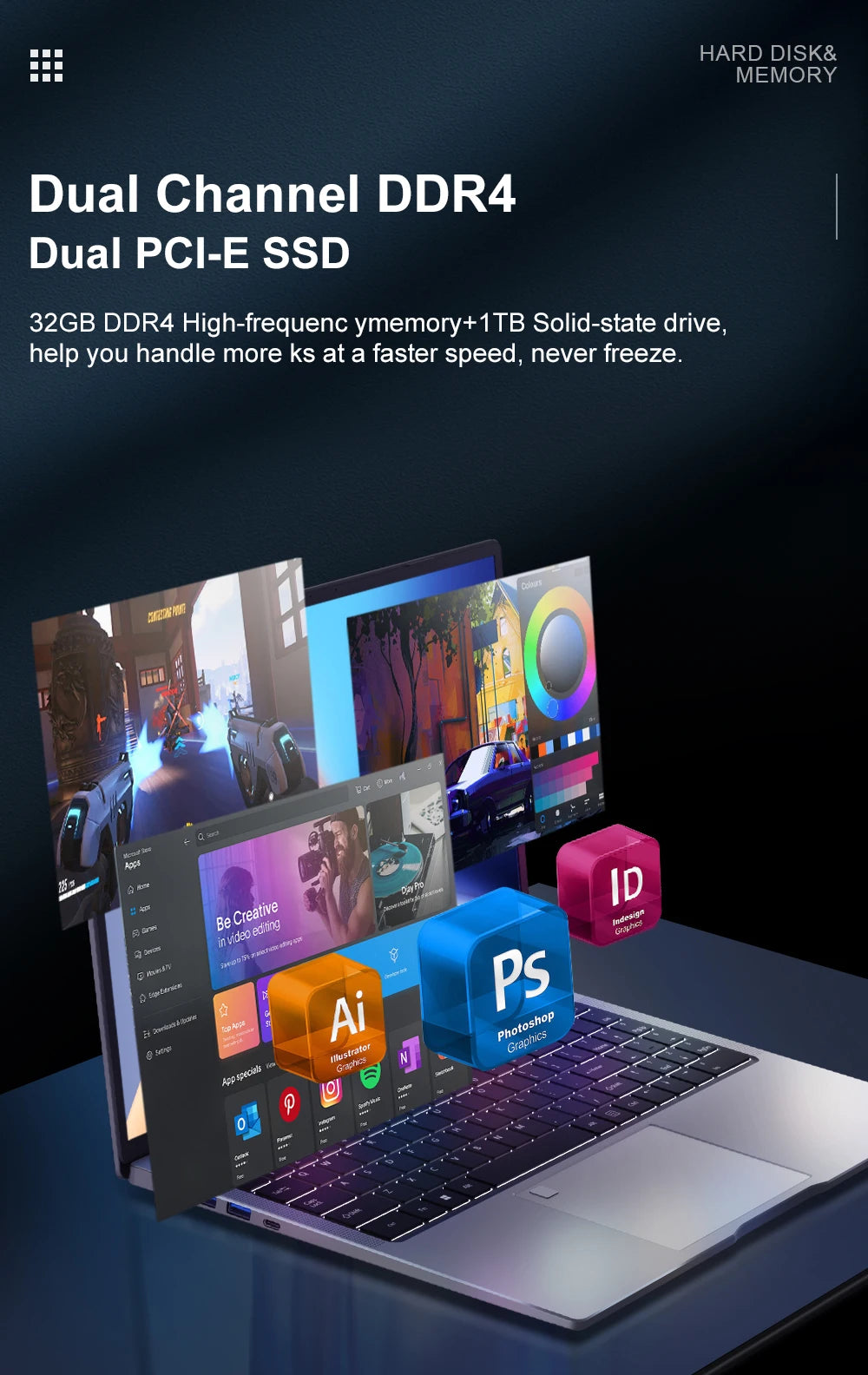 Laptop 16-inch 13th Gen Intel i7-13620H 32GB DDR4+1TB SSD 2.5K IPS 120Hz Face Unlock Notebook WiFi6 Gaming Computer.