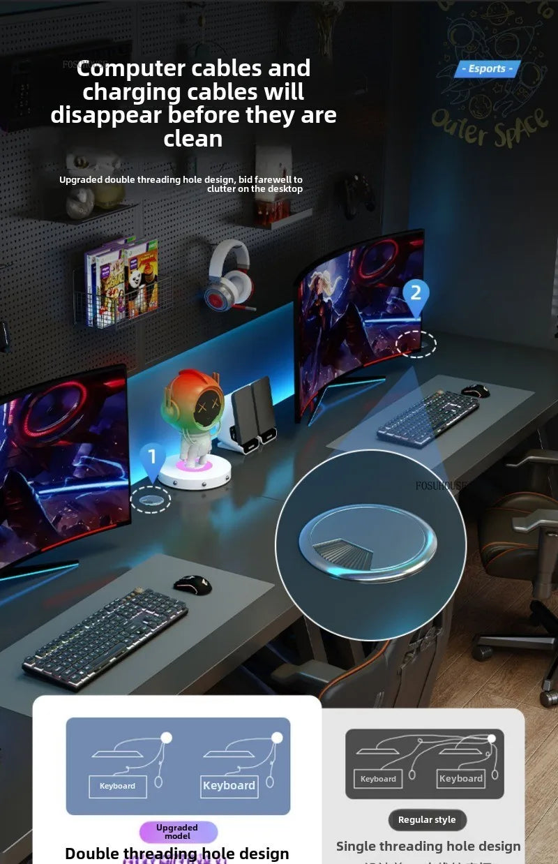 Moderne Doppel-Computertische für Zuhause, Desktop, E-Sport, Gaming-Tisch, Schlafzimmer, einfacher Schreibtisch, Studenten-Studientische, Büromöbel