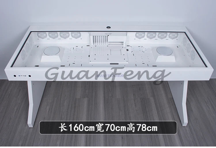 Computergehäuse für große Spieler, All-in-One-Tisch, hochwertiger Desktop, vollständig transparent, großes Gehäuse, cooler wassergekühlter Sci-Fi-Spieltisch