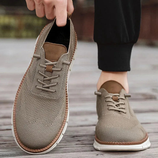 Herren-Freizeitschuhe, klassische, atmungsaktive Brogue-Flats, dämpfende Farbblock-Design-Kleiderschuhe, vielseitige Turnschuhe, leicht