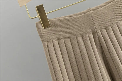 Three Piece Sets Women Pant Set Cardigan Vests Sweater Work Elegant Spring V Neck Open Stitch Knitted Long Pants Matching Sets.