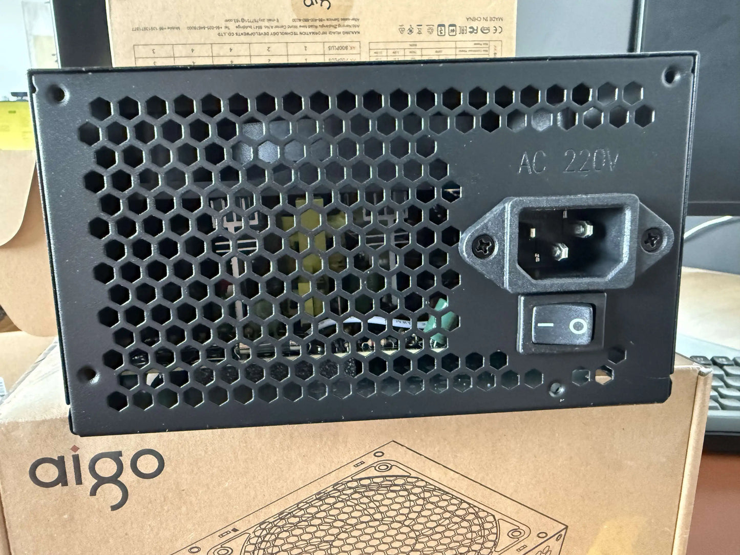 Aigo AK PC PSU Power Supply Unit 500W 600W 700W 800W 1000W Gaming 120mm RGB Fan 220V ATX Desktop computer Power Supply for BTC.