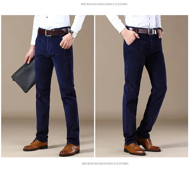 Herren Cord-Freizeithose, gerades Bein, lockere Passform, Jugend, Winter, dicke warme Samt-Jogginghose, Jogginghose, Baggy-Jogginghose.