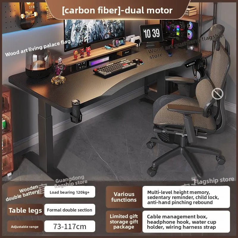 Elektrischer höhenverstellbarer intelligenter Stehschreibtisch, Computer-Workstation, Heimbüro, Gaming-Tisch, Arbeitszimmer, Schreibtisch, Desktop-Computer