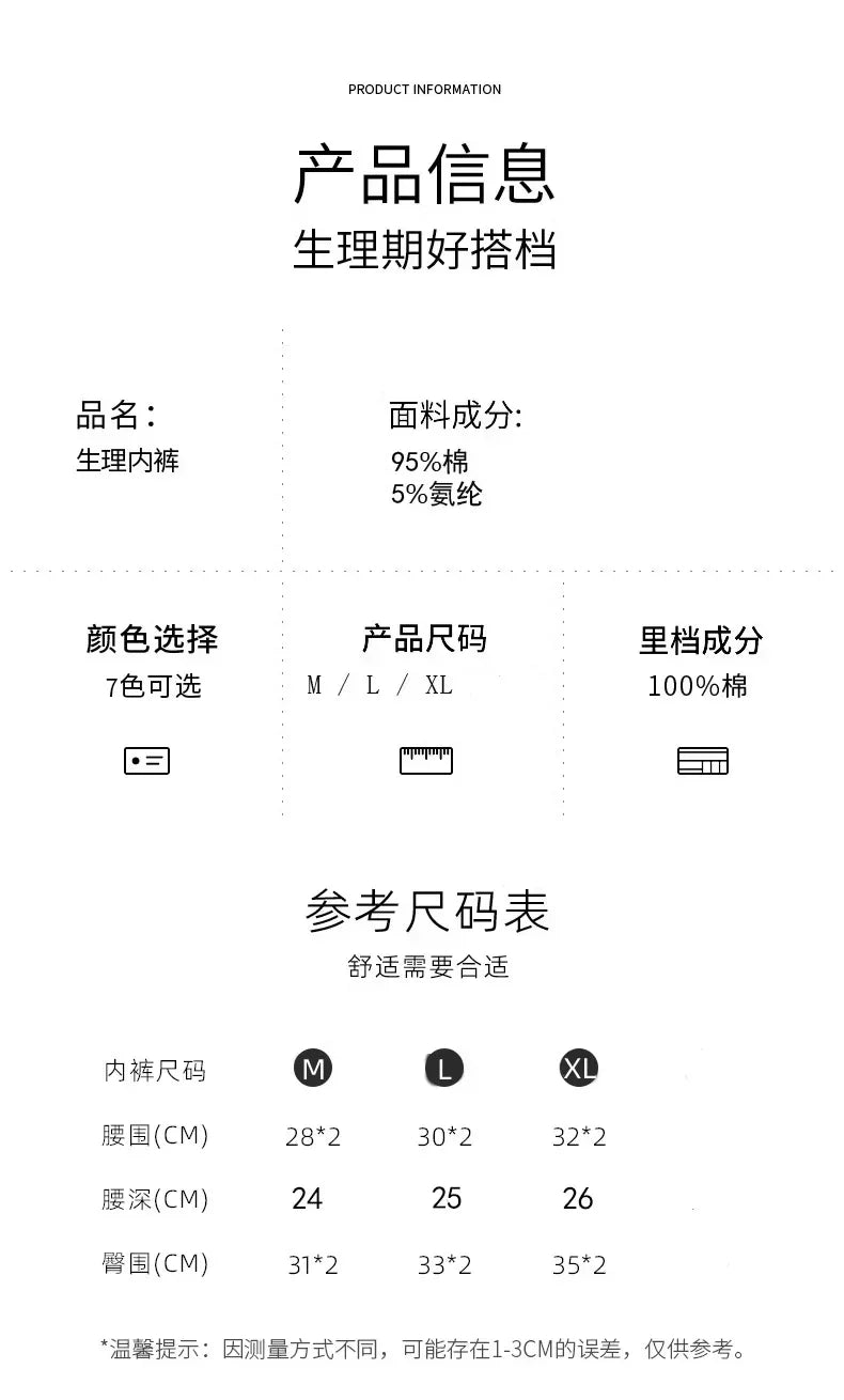 New Leak Proof Menstrual Panties for Women L-8XL Plus Size Cotton Underwear with Waterproof and Breathable Design for Periods.