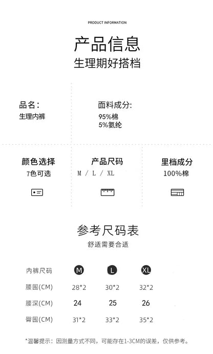 New Leak Proof Menstrual Panties for Women L-8XL Plus Size Cotton Underwear with Waterproof and Breathable Design for Periods.