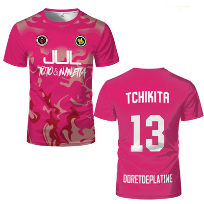 New Summer Maillot JUL Jersey Tchikita Youth Breathable Quick Dry Training Football T-shirt Men and Women Fashion Sports Tees.