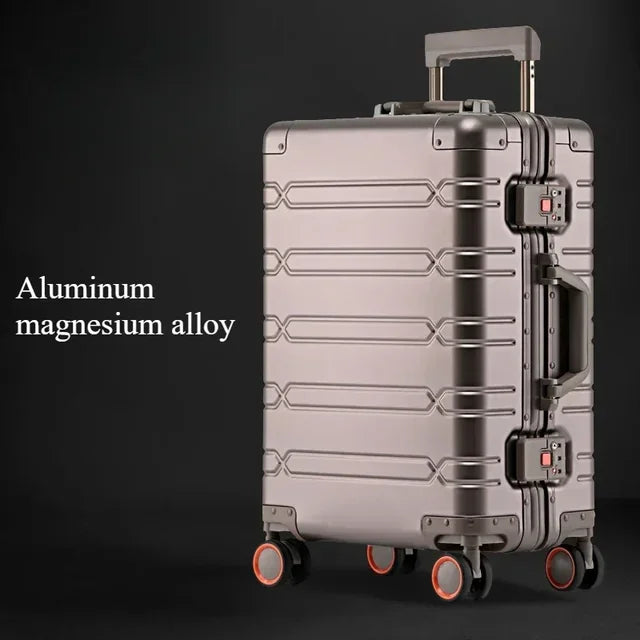 Trolley-Koffer mit großer Kapazität, Reisetasche, Reise-Koffer aus Aluminium-Magnesium-Legierung, Business-Rollgepäck