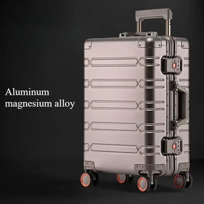 Trolley-Koffer mit großer Kapazität, Reisetasche, Reise-Koffer aus Aluminium-Magnesium-Legierung, Business-Rollgepäck